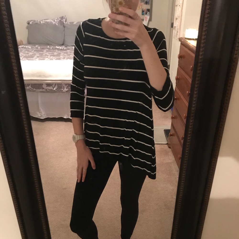 Black and white striped top